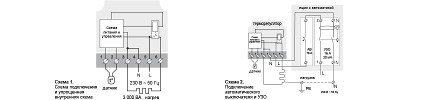 Схема подключения термостата timberk